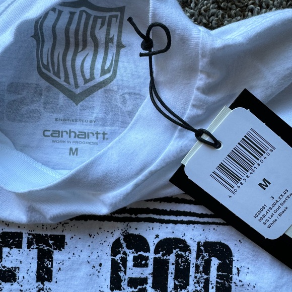 Clipse x Carhartt WIP Let God Sort Em Out collaboration white t-shirt sz Medium - Picture 5 of 7